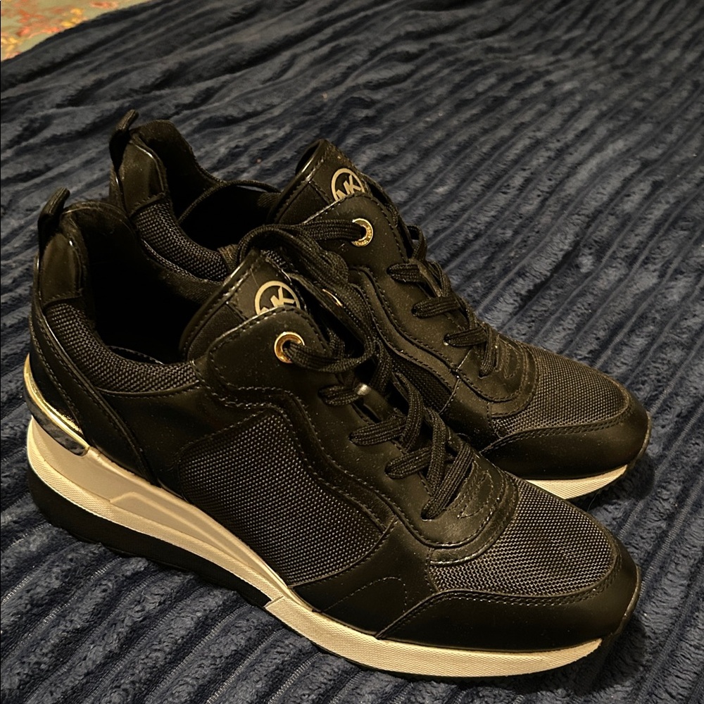 Michael Kors Black and Gold Sneakers